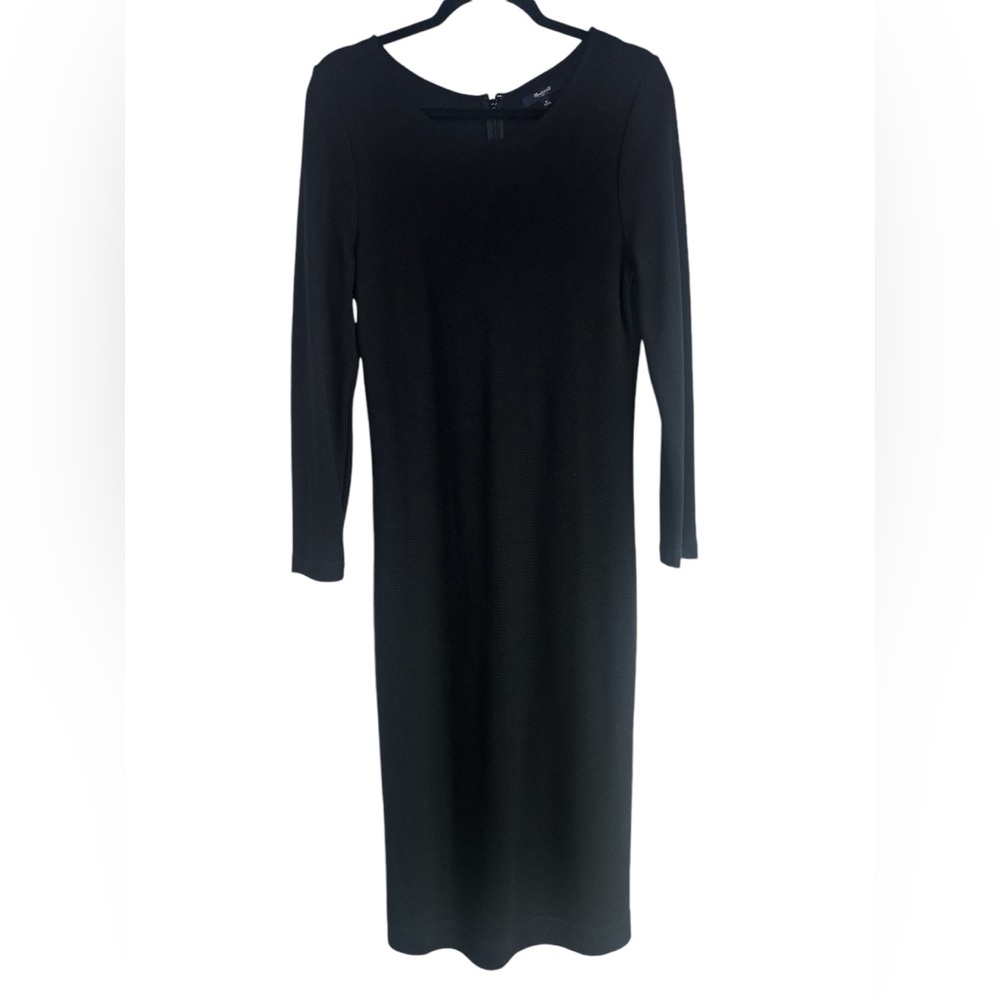 Madewell Long Sleeve black Knit Long Dress With No Slit Size 10